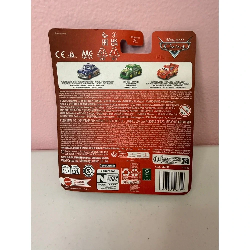 Disney Pixar Cars Mini Racers 3-Pack Lightning McQueen Hudson Hornet Chick Hicks